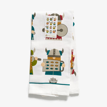 Kitchen Vikings Tea Towel by Cindy Lindgren